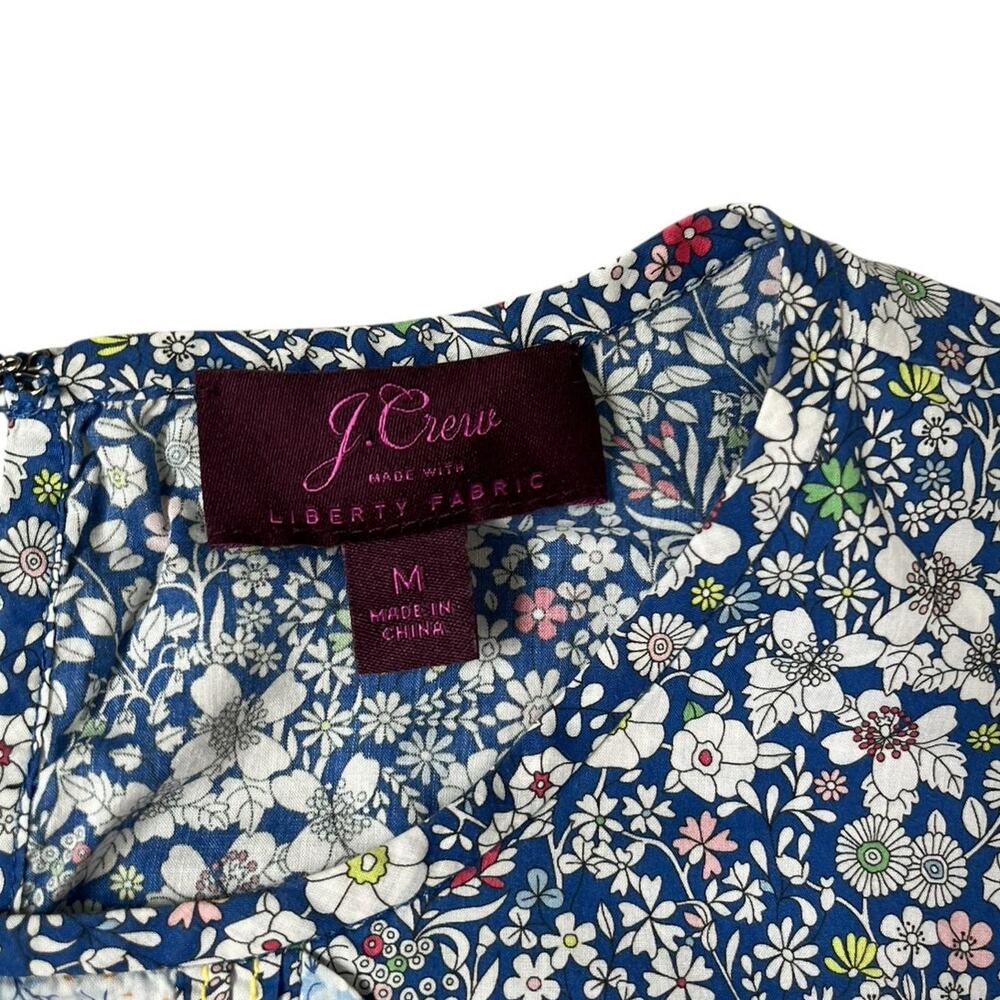J. Crew Scalloped Cotton Poplin Blouse Shirt Mixed Liberty Prints Floral Medium - Picture 7 of 12